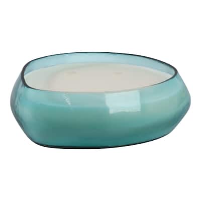 Glass and Wax Decorative Candle Bowl Modern Glam Sculptural Design - 10" x 8" x 3.5"