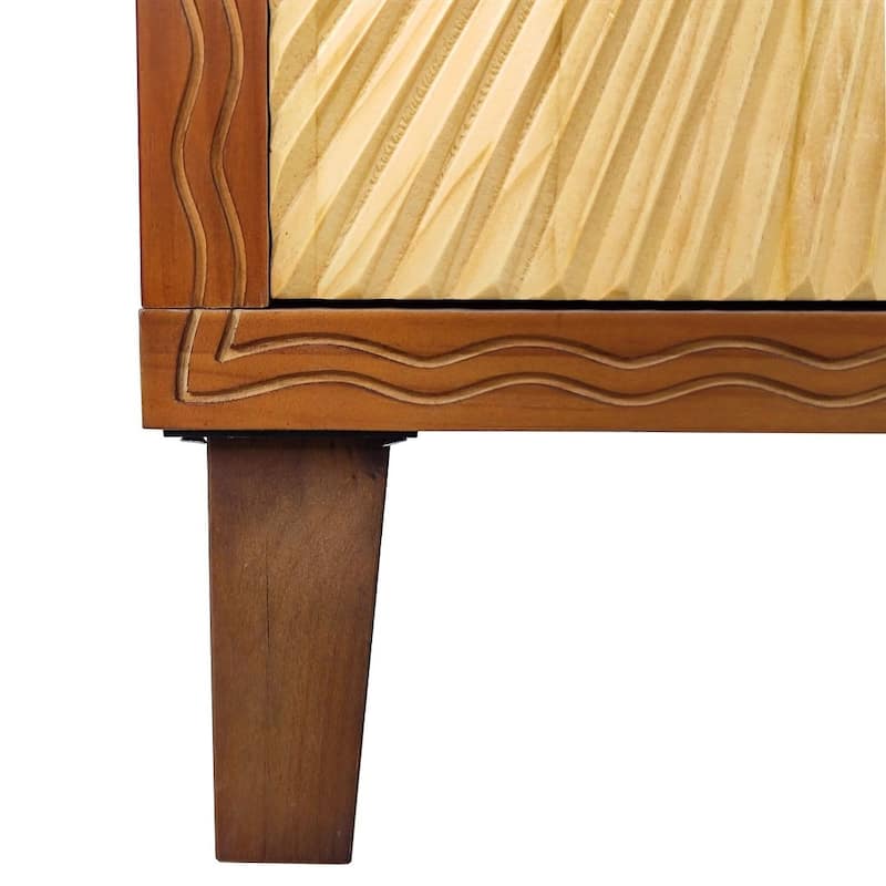 60" Vintage 4 Door Carved Pattern Buffet/Sideboard