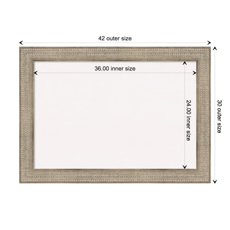 Trellis Wood Framed White Corkboard Bulletin Board - Trellis Silver - Board Size 36x24