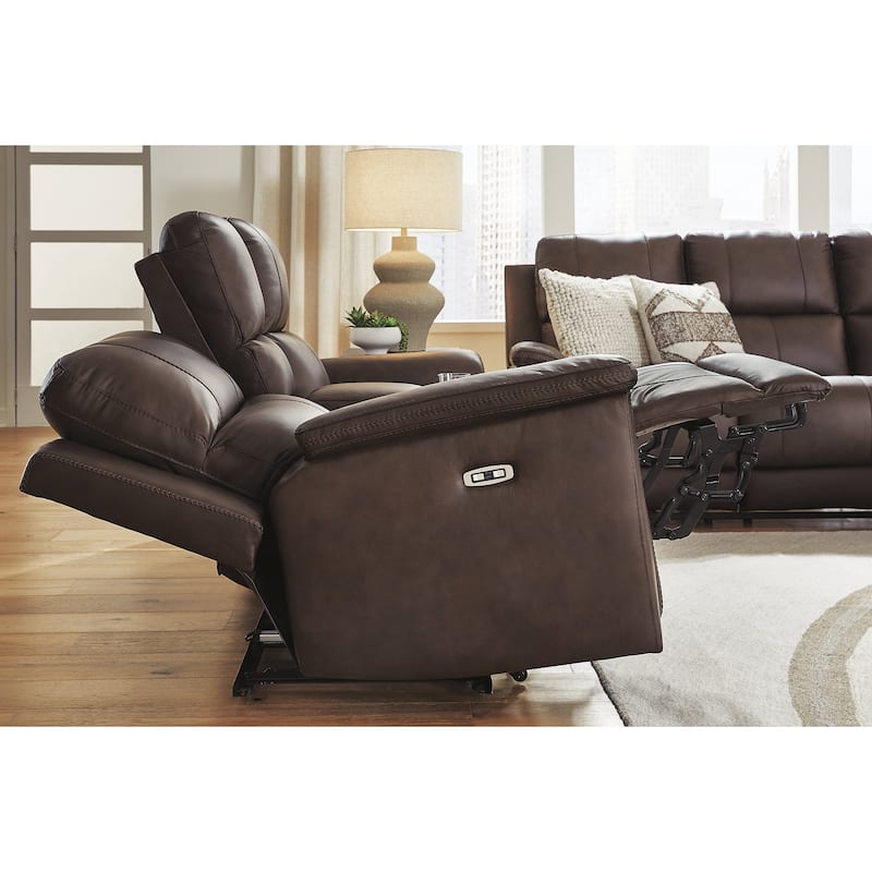 Signature Design by Ashley Burnley Power Reclining Loveseat with Console - 75" W x 41" D x 43" H