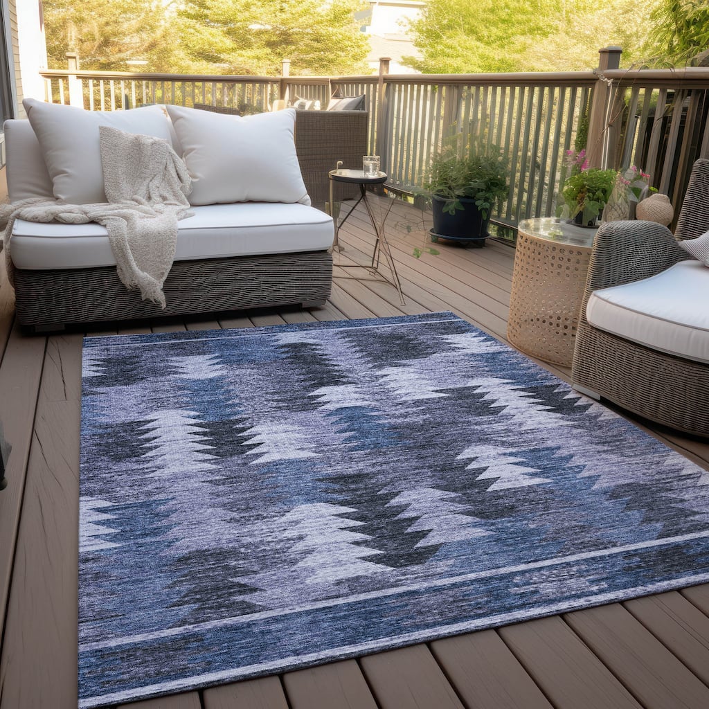 Machine Washable Indoor/ Outdoor Chantille Boho Moroccan Rug