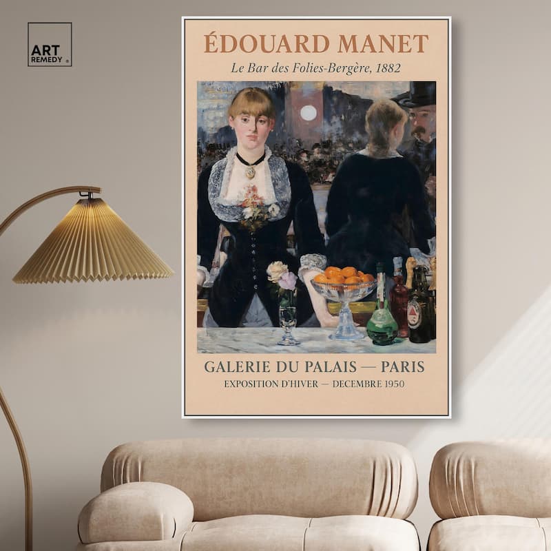 Manet's Famous Bar Canvas by Art Remedy