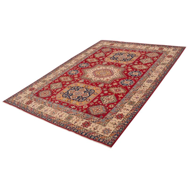 ECARPETGALLERY Hand-knotted Uzbek Ghazni Red Wool Rug - 8'11 x 12'1