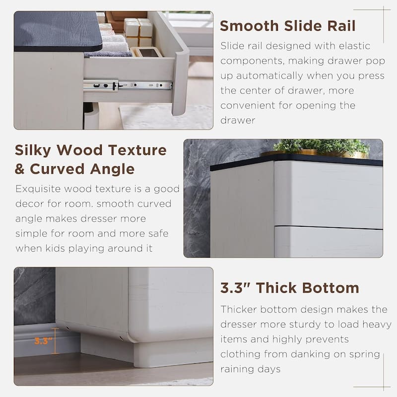 Modern 9 Drawer Dresser for Bedroom, Chest of Drawers, TV Stand