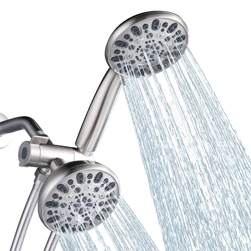WOWOW 7-Spray 4.5 in. Dual Shower Head and Handheld Shower Head