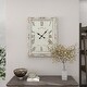 preview thumbnail 12 of 16, White Wooden Carved Acanthus Floral Wall Clock with Distressing