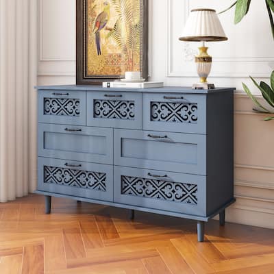 7 Drawer Cabinet,With Black Metal Handle