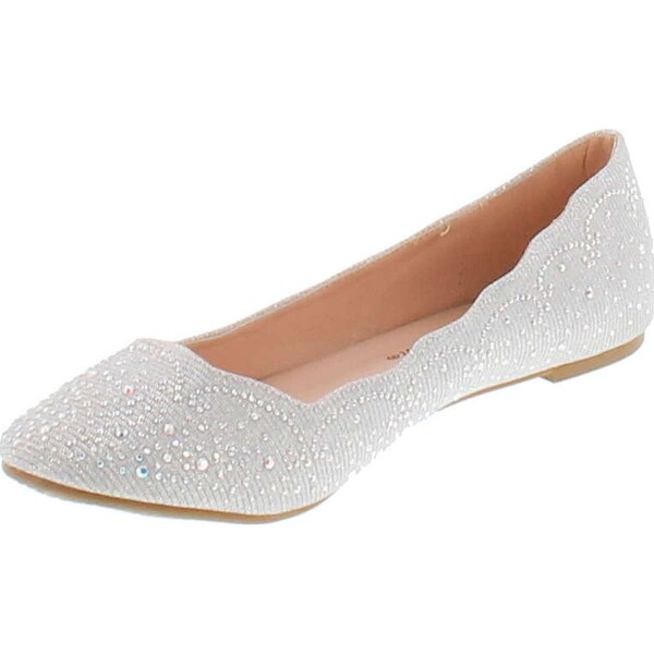 White sparkly ballet flats Clearance