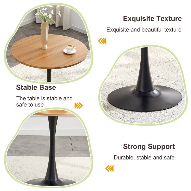 Kitchen Table with Thickened Tabletop, Round Tulip Dining Table, Bistro Table Circle Table Coffee Table