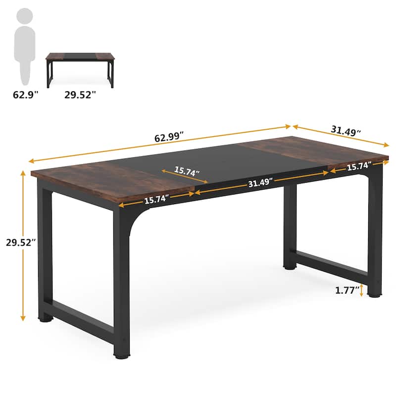 63" Modern Computer Desk for Home Office