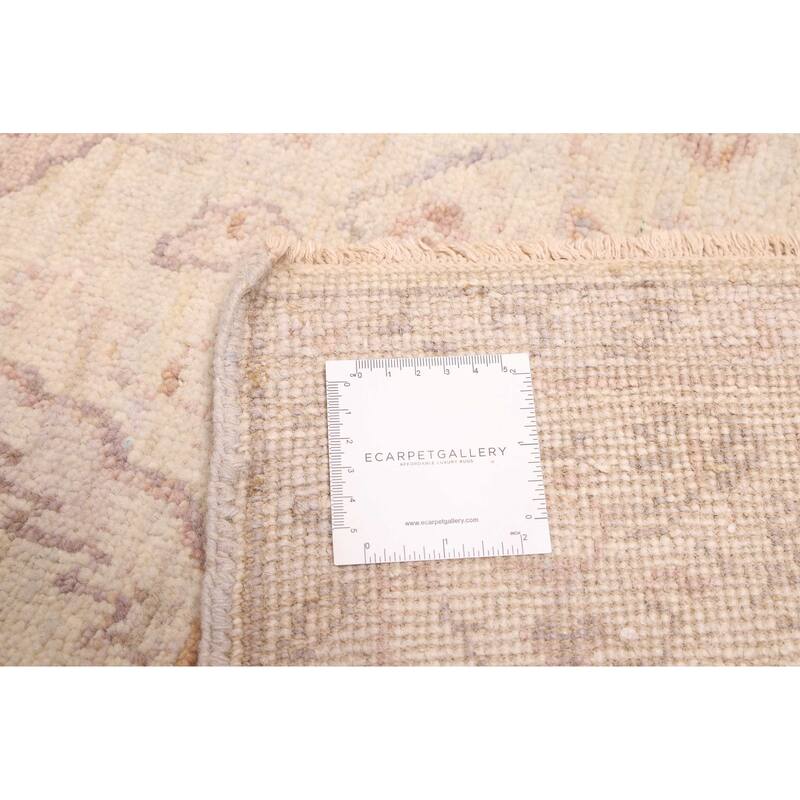 ECARPETGALLERY Hand-knotted Finest Oushak Light Grey Wool Rug - 3'9 x 5'11