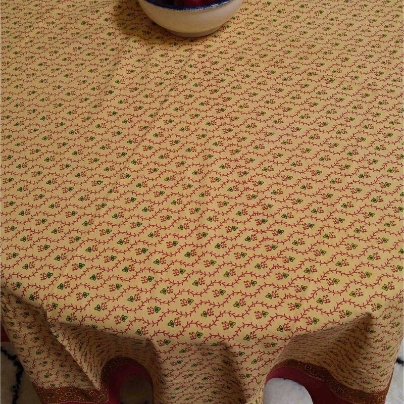 Exquisite Floral Vine Cotton Tablecloth Collection