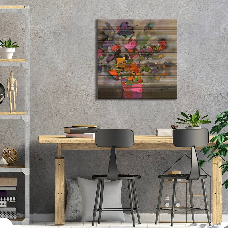 Bouquet II Print On Wood by Scott Naismith - Multi-Color