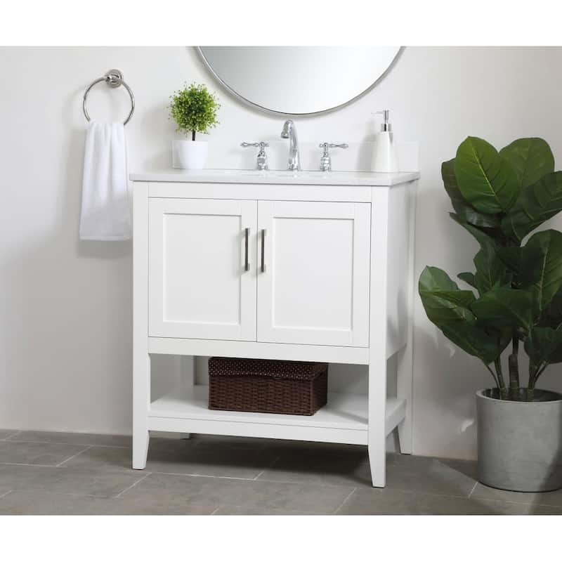 Elegant Lighting VF16030-BS Aubrey 30" Free Standing Single Basin