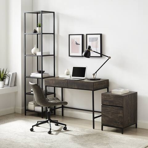 Jacobsen 3Pc File Cabinet, Desk And Etagere Set