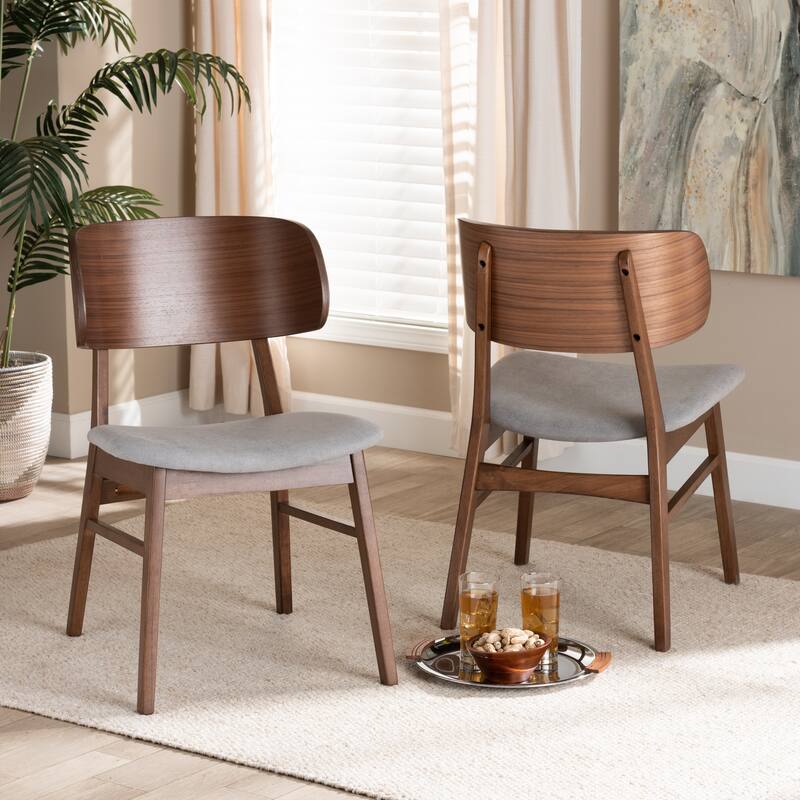 Alston Mid-Century Modern Wood Dining Chair Set (2PCs)