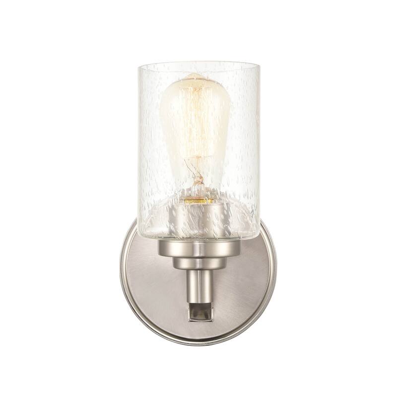 Millennium Lighting Metal 1 Light Wall Sconce- Clear Seeded Glass
