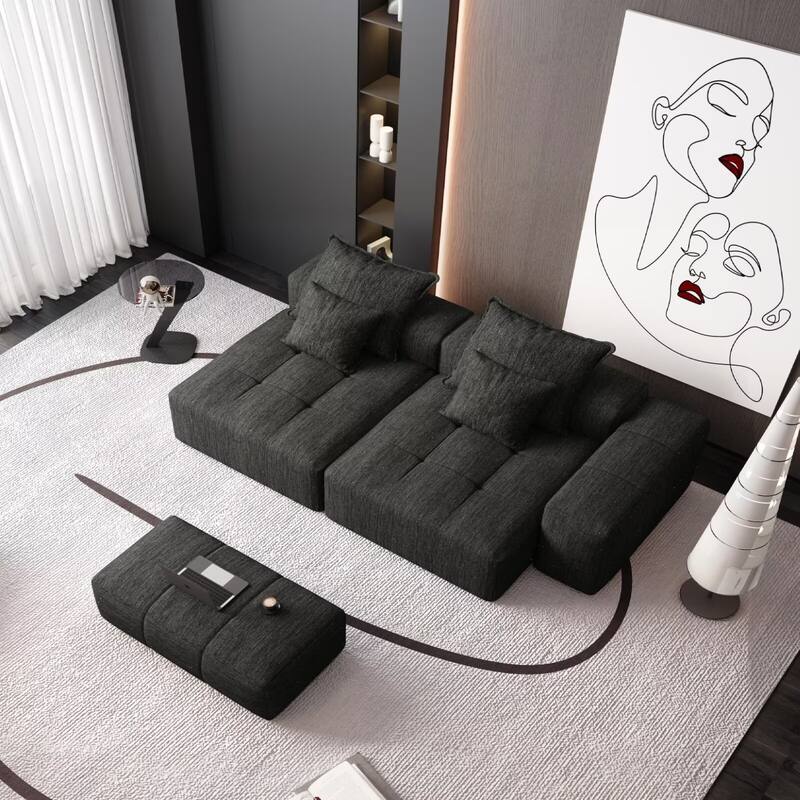 Oversized Modular Sectional Sofa,Sparkling Chenille Fabric,DIY Sofa