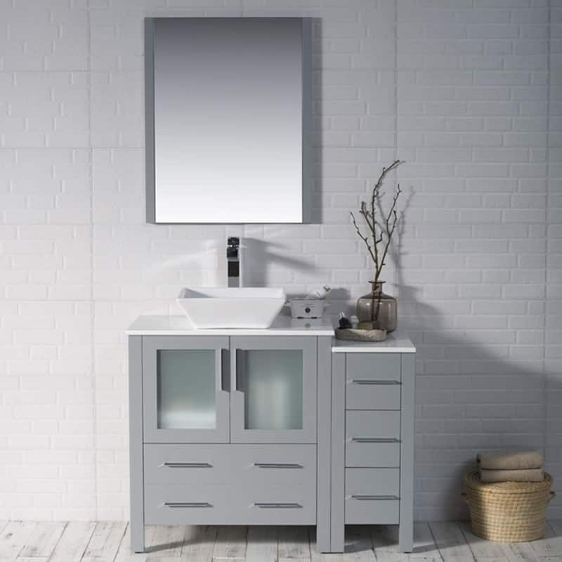 Blossom Sydney 42" Bathroom Vanity with Storage Side Cabinet & Mirrors