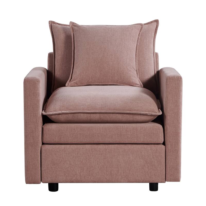 33.07" Upholstered Arm Chair with Solid Wood Frame