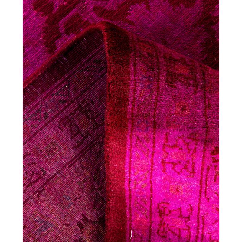 Overdyed One-of-a-Kind Hand-Knotted Area Rug - Purple - 6' 1" x 14' 1"