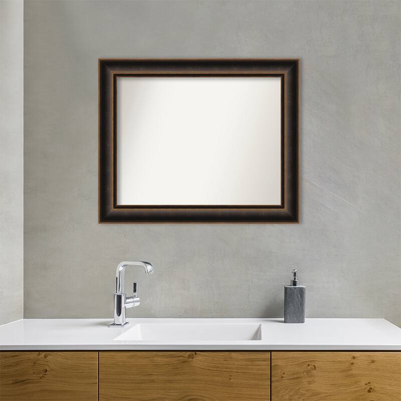 Villa Oil Rubbed Bronze Non-Beveled Wood Framed Bathroom Vanity Wall Mirror - Villa Oil Rubbed Bronze
