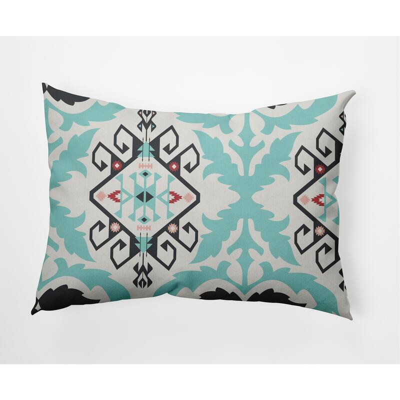Bombay Medallion Indoor/Outdoor Throw Pillow - Pepper - 14" x 20"