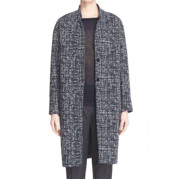 Eleventy Women's Coat White Navy Blue Size 10 Trench Abstract Printed. Opens flyout.