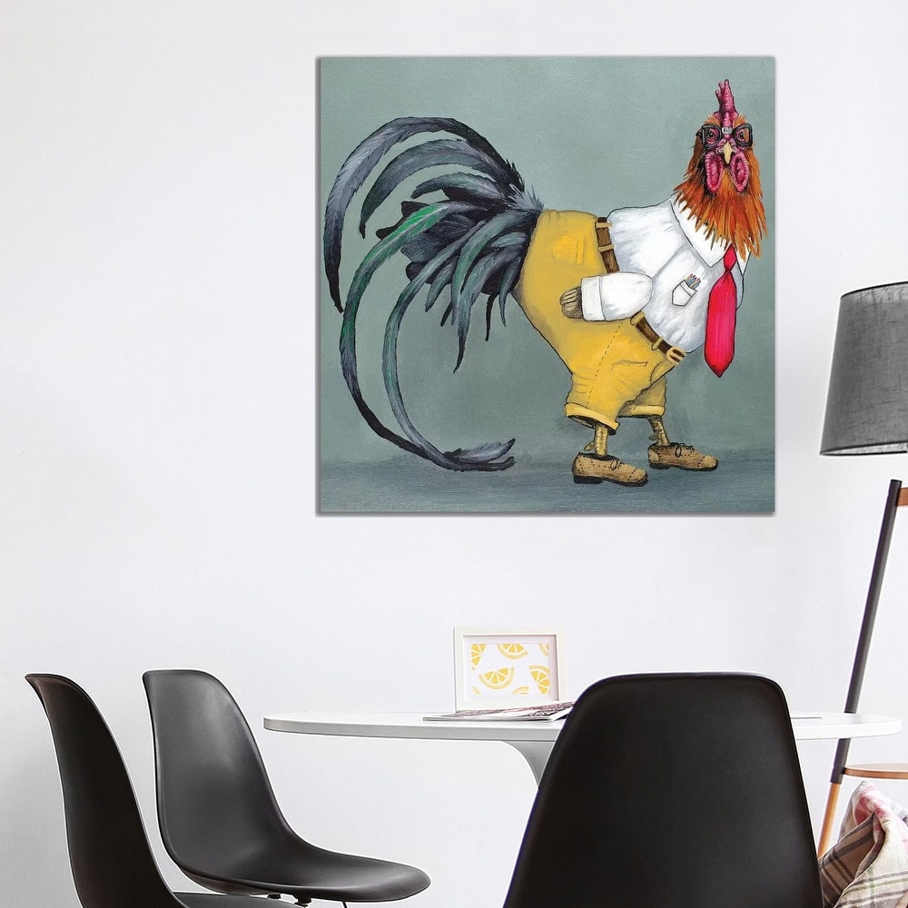 iCanvas "Nerd Rooster" by Eric Fausnacht Canvas Print