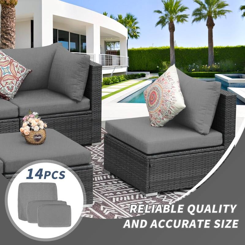 FINCATI 27" × 27" Sectional Cushion Slipcover, Outdoor Cushion Replacement Cover, Patio Seat Cover 27 Inches (COVER ONLY!)