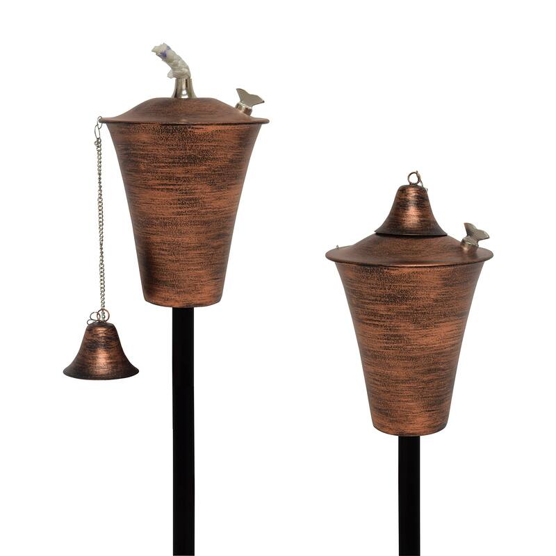 Kona Style Tiki Torch - Brushed Bronze - 2 Pack