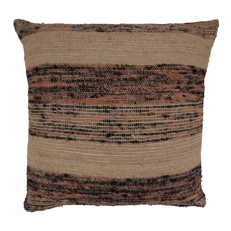 Throw Pillow With Striped Design, 20"x20"