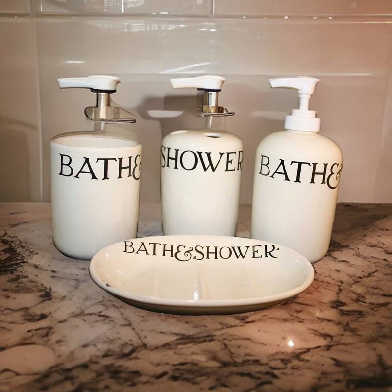 Bathroom Accessories Set Includes Bath Tumbler, Soap Dish, Toothbrush Holder, Dispenser, Bath Organizer Renovators Supply