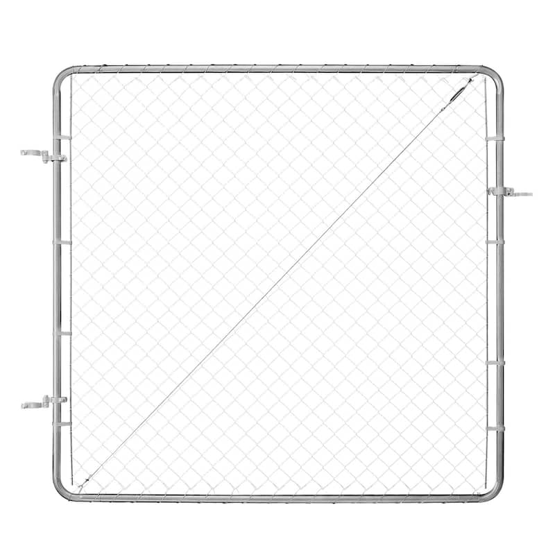 Galvanized Steel Chain Link Gate for Outdoor Yard and Garden