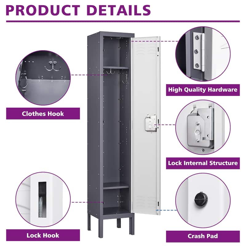 Metal Locker 1 Doors - N/A