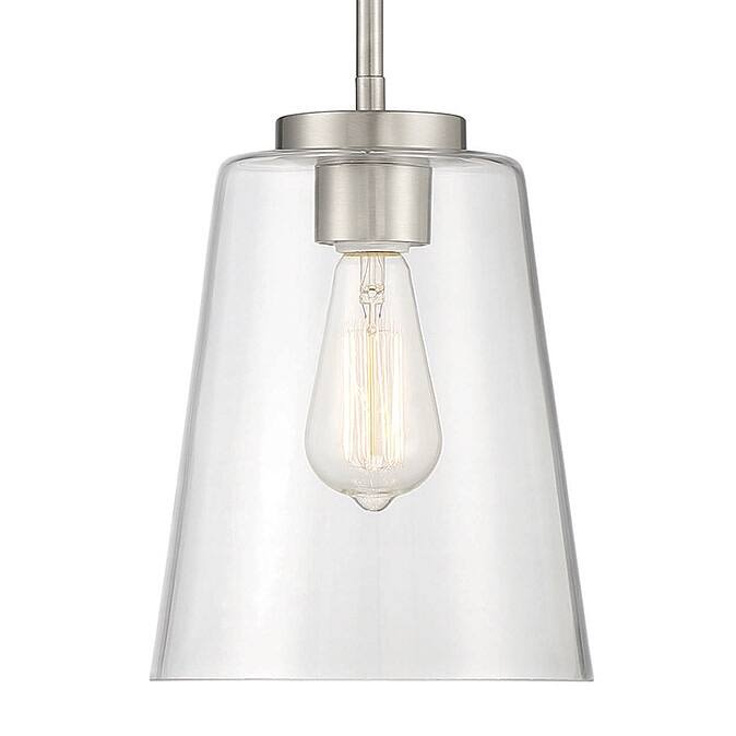 Savoy House Calhoun 8" Wide Mini Pendant - Satin Nickel