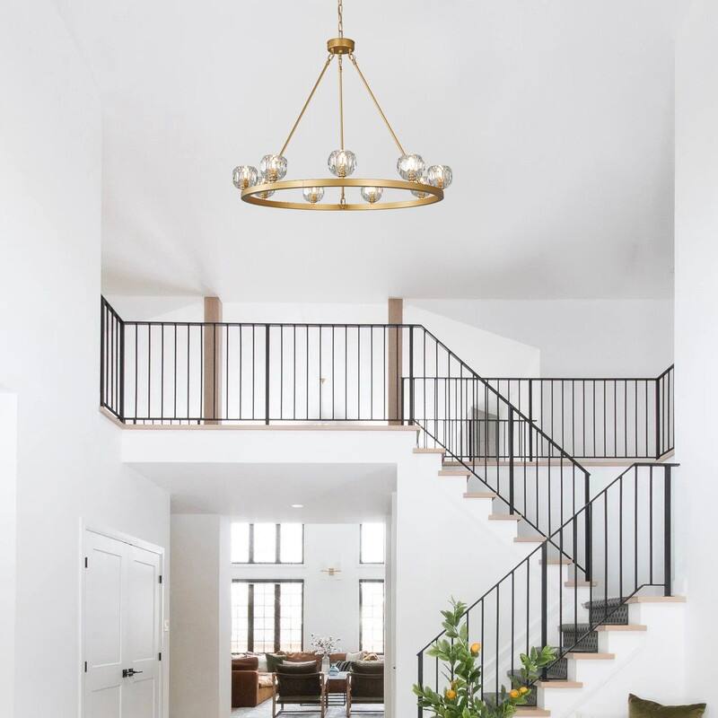 KAYLA 48" 20-Light Double-Layer Crystal Ball Chandelier