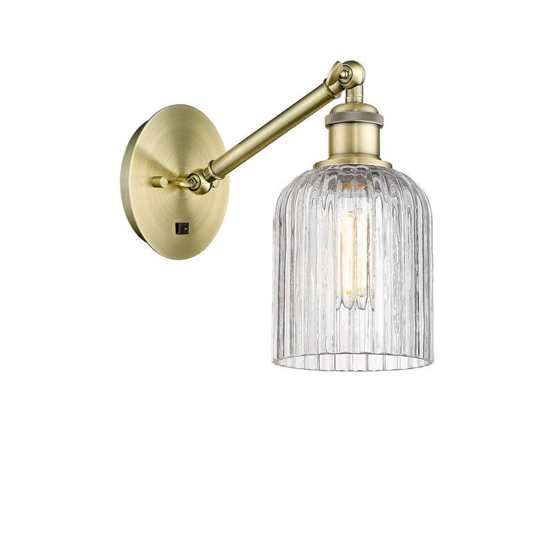 Innovations Lighting 317-1W-9-5 Bridal Veil Sconce Bridal Veil 9" Tall - Antique Brass / Clear