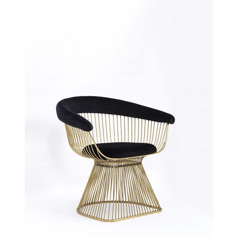 Modrest Chandler Black Velvet & Gold Dining Chair
