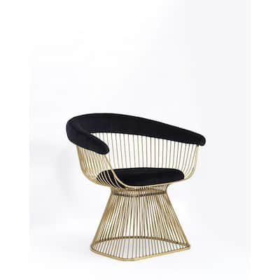 Modrest Chandler Black Velvet & Gold Dining Chair