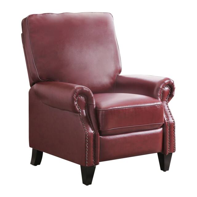 Abbyson Carla Bonded Leather Pushback Recliner Overstock 9557850