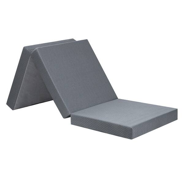 Shop Sleeplanner 4 Inch Grey Tri Fold Single Memory Foam Mattress