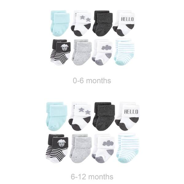 slide 1 of 1, Hudson Baby Unisex Baby Grow with Me Cotton Terry Socks, Sheep 8-Pack, 0-6 and 6-12 Months - Sheep 16-Pack 0-6 and 6-12 Months - Sheep 16-Pack