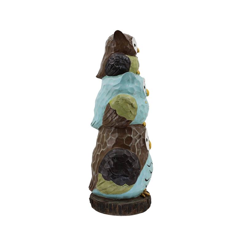 30"H Stacking Owls Garden Statue