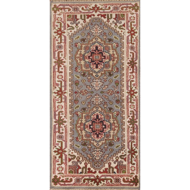 Gray Heriz Serapi Oriental Accent Rug Handmade Wool Carpet - 2'6" x 5'11"