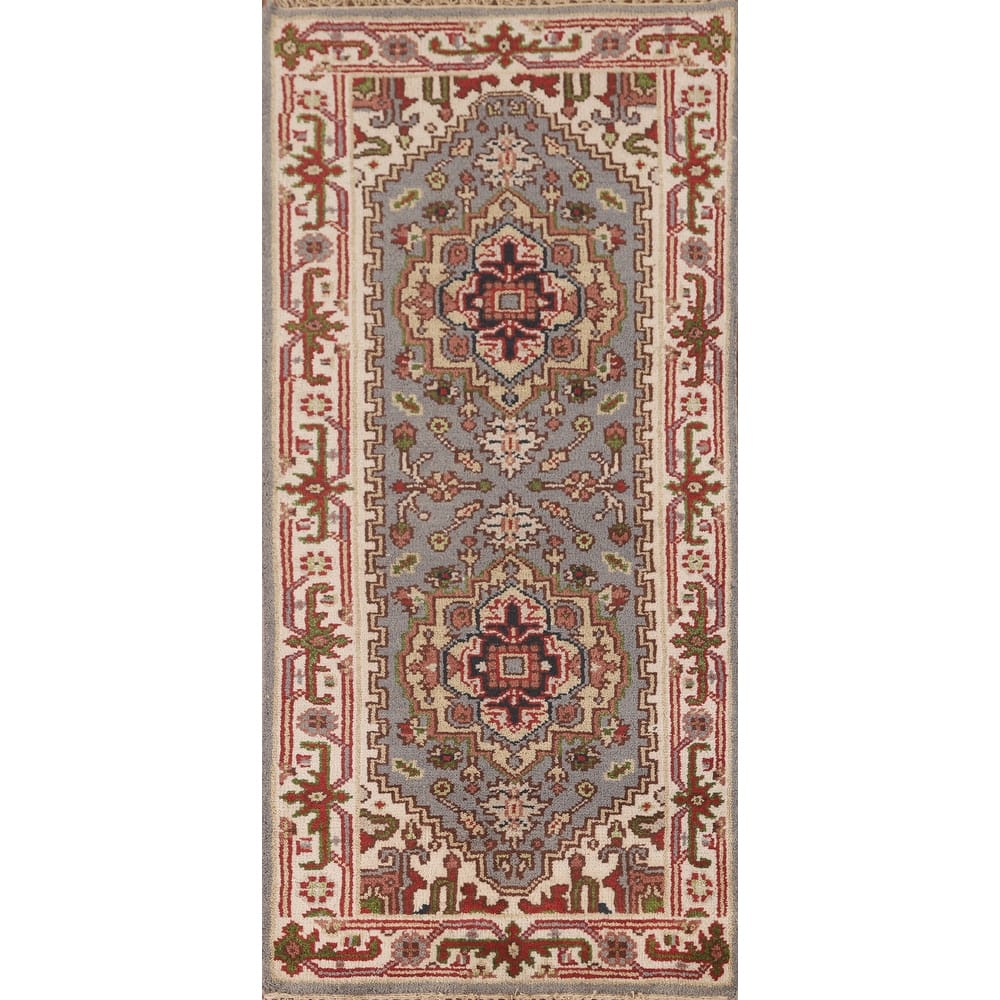Gray Heriz Serapi Oriental Accent Rug Handmade Wool Carpet - 2'6" x 5'11"