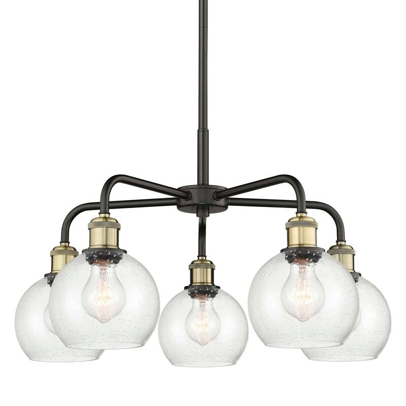 Innovations Lighting 516-5CR-15-24 Athens Chandelier Athens 5 Light - Black Antique Brass / Seedy