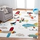 preview thumbnail 1 of 32, SAFAVIEH Carousel Kids Ardak Airplane Rug 2' x 3' - Ivory/Blue