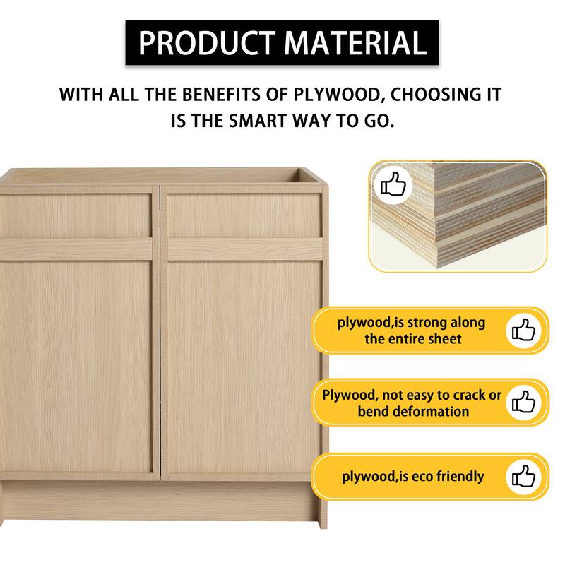 Bathroom Vanity with Resin Sink, Soft-Close Door Hinges, Adjustable Shelf, Scratch & Water-Resistant Melamine