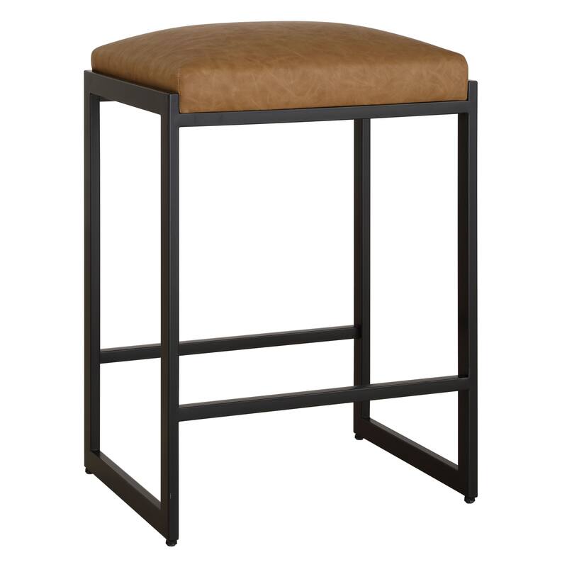 Solid Framed Counter Stool - 25.75" - Black and Brown